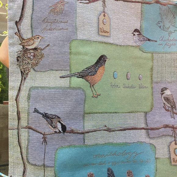 Wall Tapestry Birds Nests with Wood Rod New w Tags - Picture 2 of 6